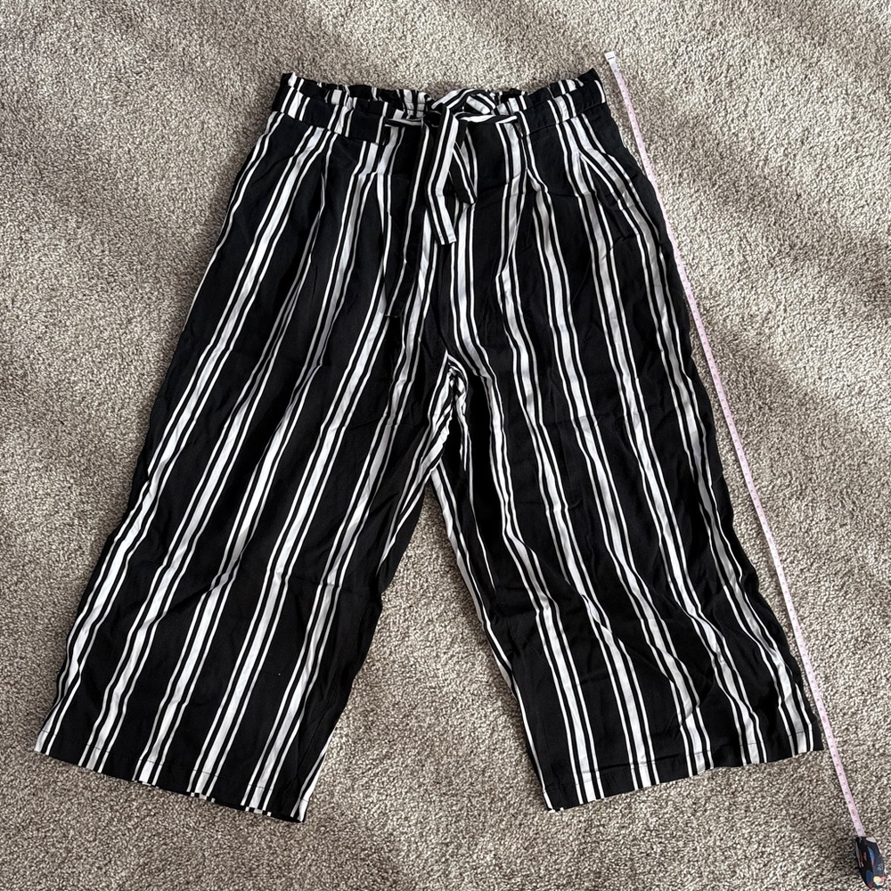 Cynthia Rowley Black and White Striped Pants
